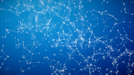 Digital connections and data flow, communication and artificial intelligence.