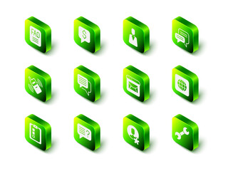 Set Paid support, Employee, Speech bubble chat, Worldwide, Wrench spanner, Mail and e-mail, Elected employee and Unknown search icon. Vector