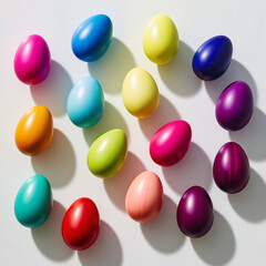 colorful easter eggs on white. set of colored Easter eggs