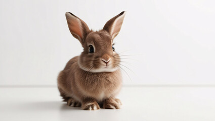 Obraz premium gray bunny white background