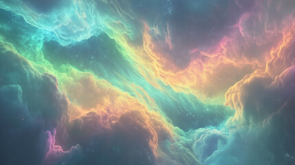 Obraz premium Futuristic aurora waves in vibrant neon colors