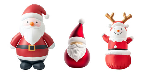 A whimsical Santa Claus figurine with a friendly expression isolated on white background, embodying the spirit of Christmas.