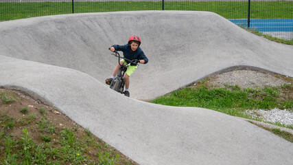Exciting ride on a bike track