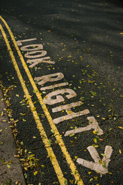 Look Right Road Marking