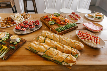 Birthday party spread with plant theme