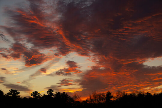 Dramatic horizon sunset sky cloud nobody landscape 