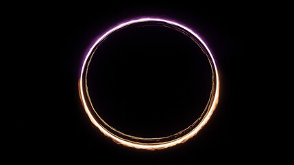 Fototapeta premium Solar moon eclipse ring light with flare vector. Total sun corona with round shine and sparkle. Bright universe neon ray for night sky overlay. Magic cosmic purple and galaxy golden lunar edge