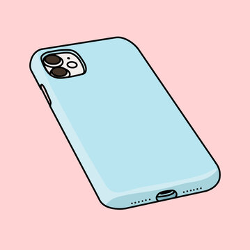 Minimalist Blue Phone Case Illustration