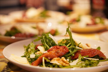 Fresh Arugula Salad with Sun-Dried Tomatoes and Parmesan