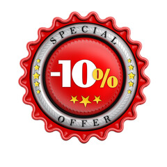 -10% Sale stamp isolated on transparent background