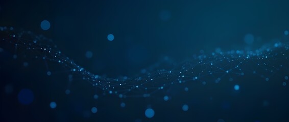 Artificial intelligence network. Abstract image of a digital network illuminated by blue light, showing interconnected nodes and lines on a dark background connection of AI neural network wallpaper