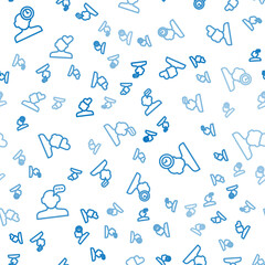 Set line Online psychological counseling, Insomnia and Broken heart or divorce on seamless pattern. Vector