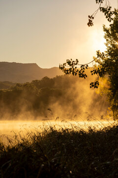 Foggy Lake at Sunrise