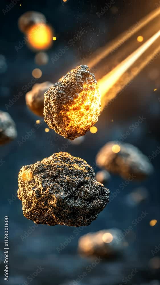 Poster Asteroids illuminate the cosmos in a dynamic display during a celestial event