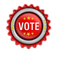 Vote stamp isolated on transparent background