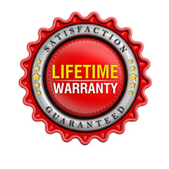 Lifetime warranty stamp isolated on transparent background
