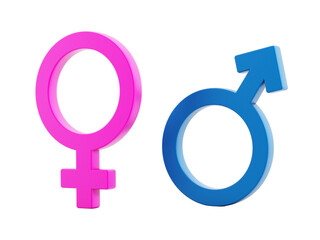 Gender signs isolated on transparent background