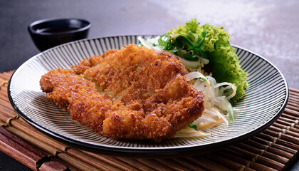 japanese pork cutlet on a plate