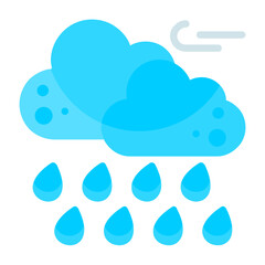 Moderate Rain Vector Icon Design