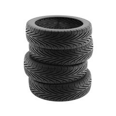 Tire stack isolated on transparent background