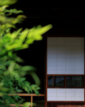 A traditional Japanese paper sliding door.