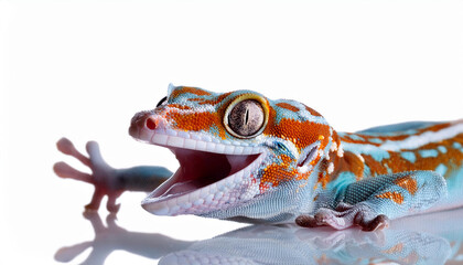 tokay gecko calling gecko isolate white