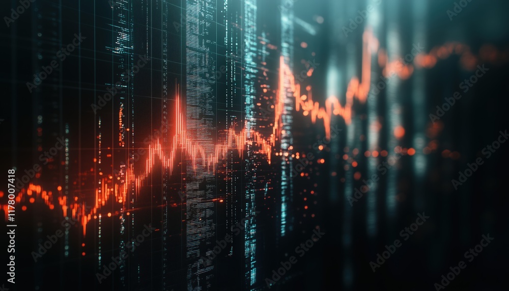 Aufkleber analysis and trend graph arrow: evaluating financial and stock market data through charts for inform