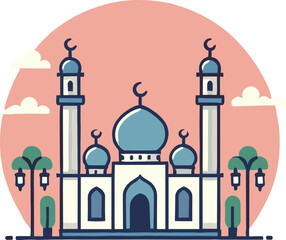 Adobe Illustrator Colorful Mosque Vector Graphic Art
Artwork