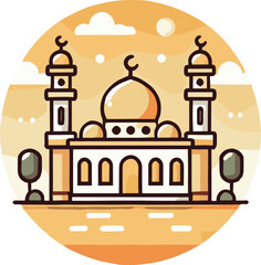 Islamic Mosque Flat Design Illustration