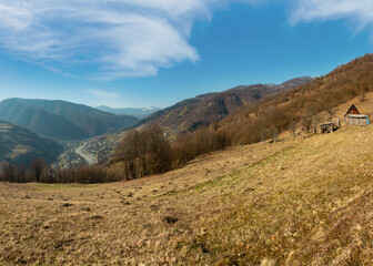 Early spring Carpathian mountains