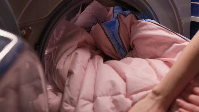 Laundry Day Soft and Fluffy Pillows Getting Cozy in the Warm Dryer for Freshness