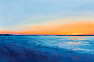 Fototapeta premium Serene Horizon: Where Earth Meets Sky in Harmonious Splendor