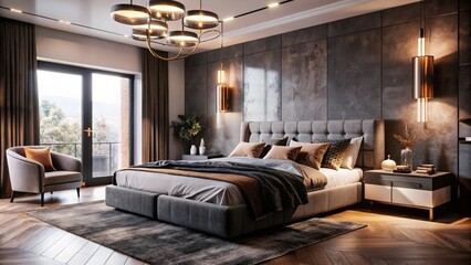 luxury bedroom, interior design concept.
