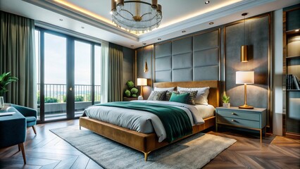 luxury bedroom, interior design concept.
