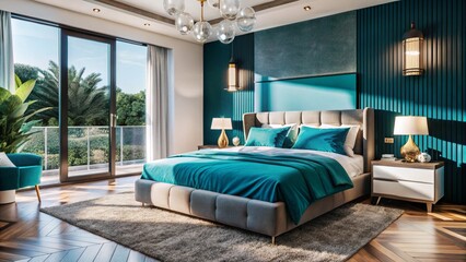 luxury bedroom, interior design concept.