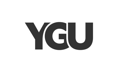 YGU logo design template with strong and modern bold text. Initial based vector logotype featuring simple and minimal typography. Trendy company identity.