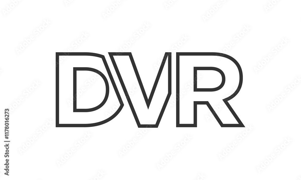 Poster dvr logo design template with strong and modern bold text. initial based vector logotype featuring s
