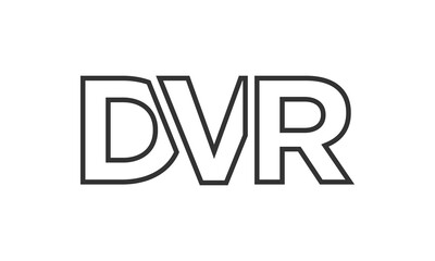 DVR logo design template with strong and modern bold text. Initial based vector logotype featuring simple and minimal typography. Trendy company identity.
