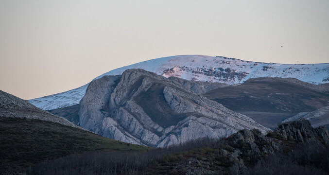 Pico de europa National Park wtinwer mountains in Spain