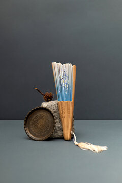 Сomposition featuring an eclectic mix of cultural and natural elements