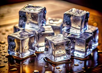 Natural crystal clear ice cubes