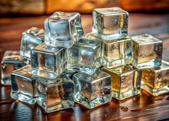 Natural crystal clear ice cubes