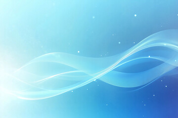 Abstract blue background with flowing white wave design
