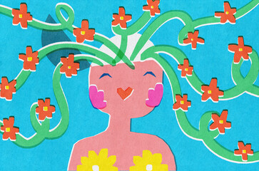 Woman spring portrait concept