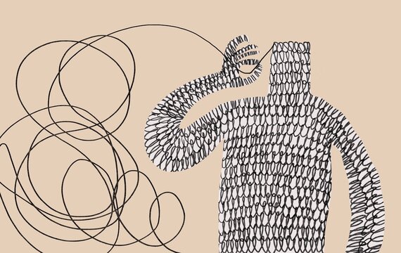 Knitting person 