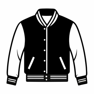 recommend clip art: Black Varsity Jacket Vector Silhouette