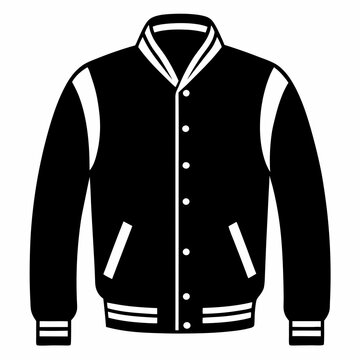 recommend clip art: Black Varsity Jacket Vector Silhouette