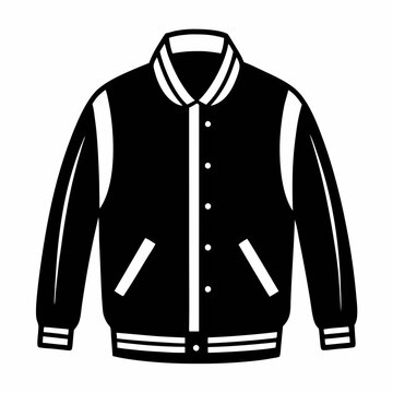 recommend clip art: Black Varsity Jacket Vector Silhouette