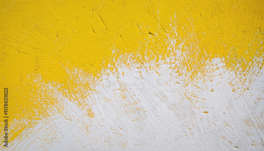 Poster textured wall with vibrant yellow and white paint blending in abstract brushstroke patterns, symboli