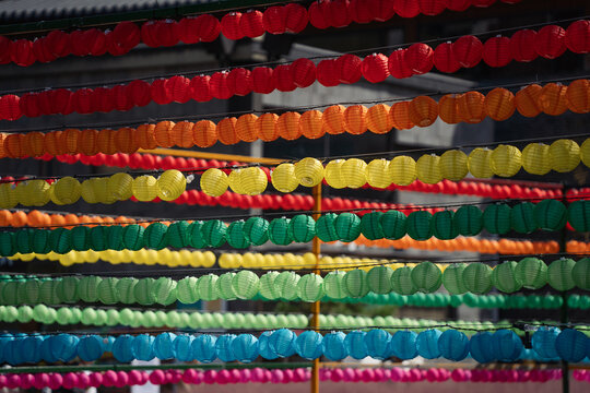 Colorful paper globes